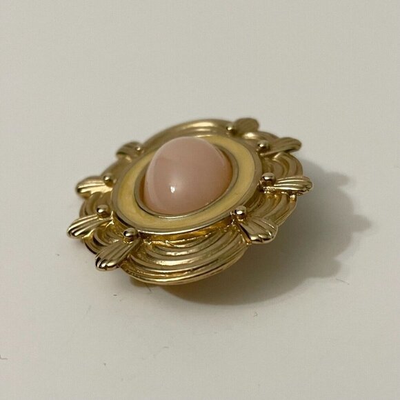 Vintage Cabochon Enamel Brooch Pin Unmarked - Picture 3 of 11